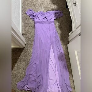 Elegant Lavender Off-Shoulder Dress